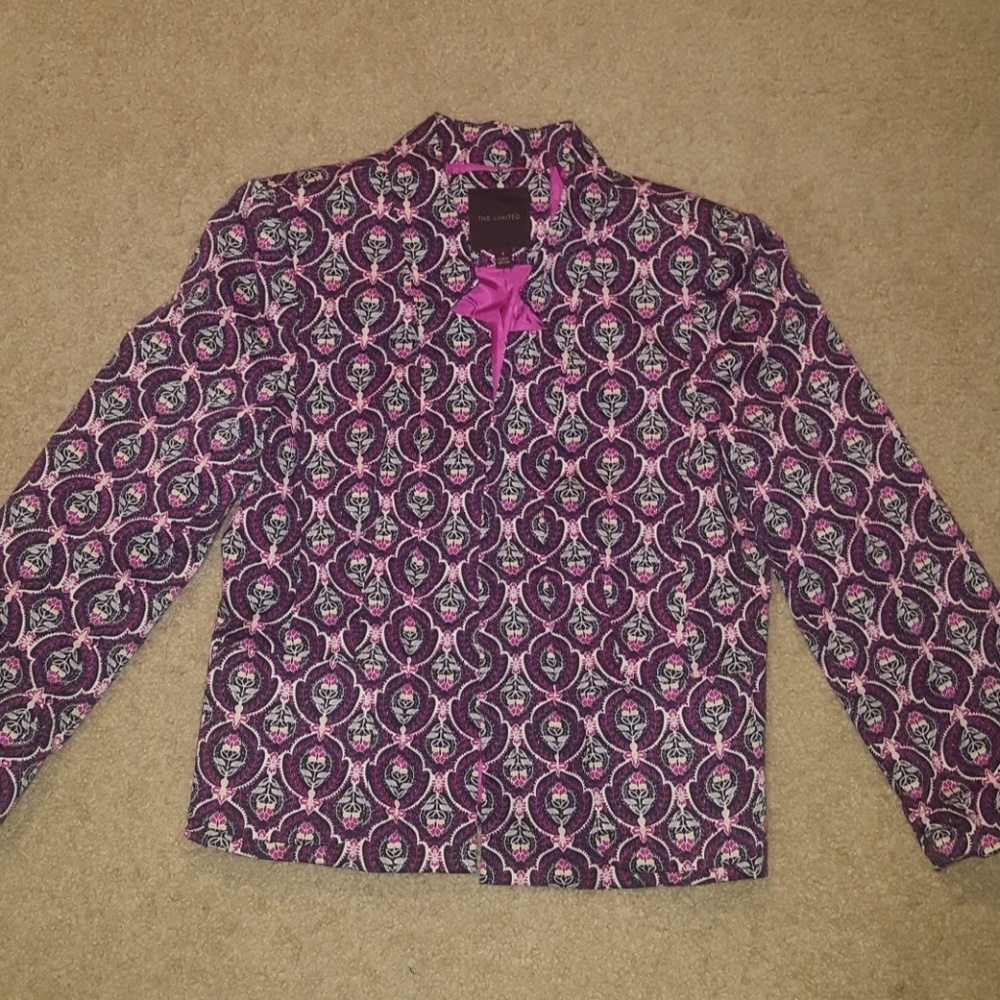The Limited Purple and Pink Patterned Blazer